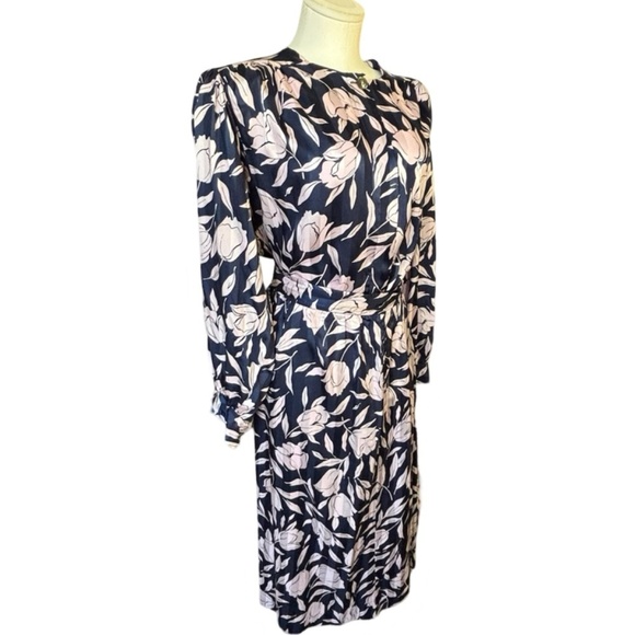 Vintage 90's Evan Picone  Navy Blue and Pink Floral skirt Set - Large - Picture 5 of 11